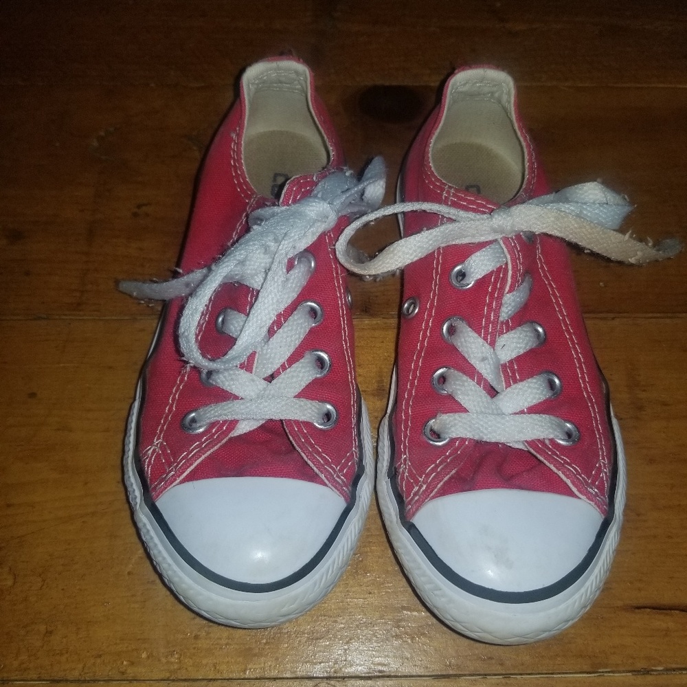 Red Converse Girls size 11